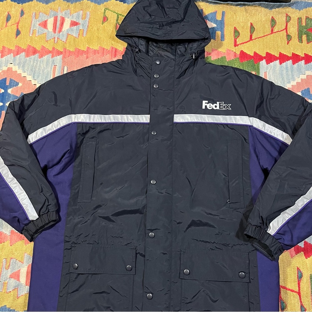 FedEx Stan Herman VF Imagewear 3M Reflective Long Parka Jacket With Hood